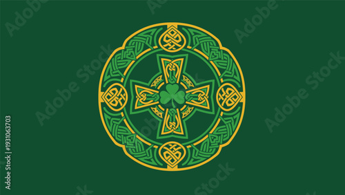 Celtic Cross Symbol with Intricate Design.