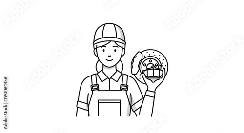 Female Mechanic Holding Car Brake Disc and Caliper, Auto Repair Service