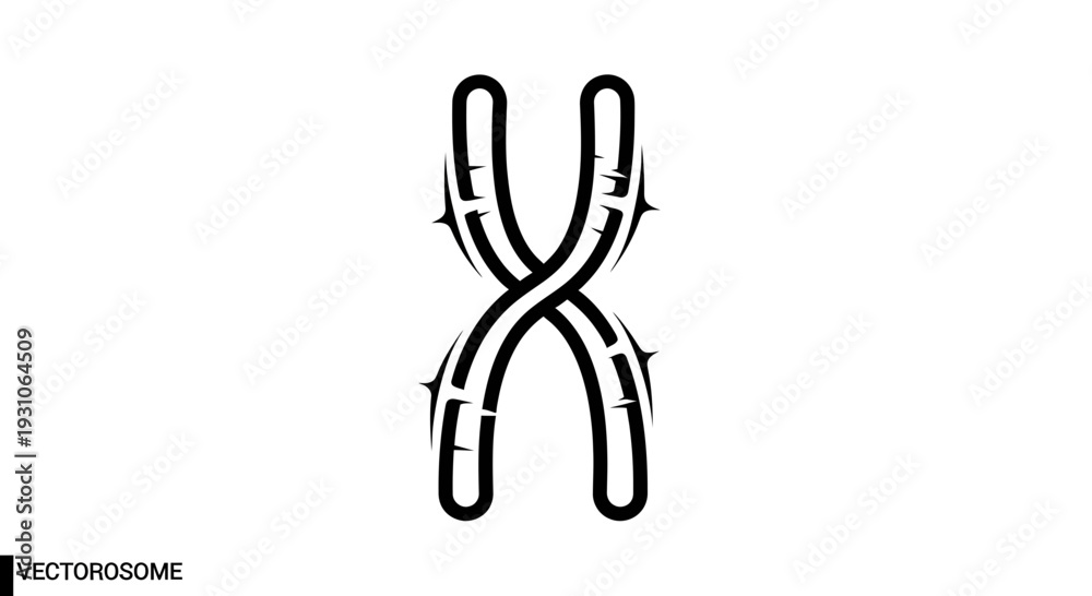 Fototapeta premium Abstract DNA Helix with Thorns Symbolizing Genetic Struggle or Mutation