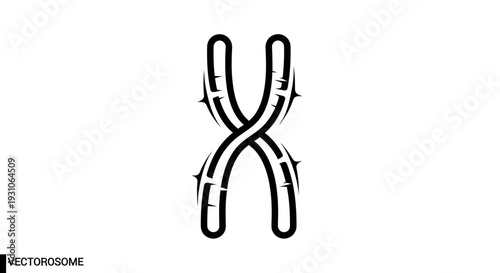 Abstract DNA Helix with Thorns Symbolizing Genetic Struggle or Mutation