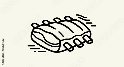 Barbecue Pork Ribs Icon - Delicious Meat Dish Graphic