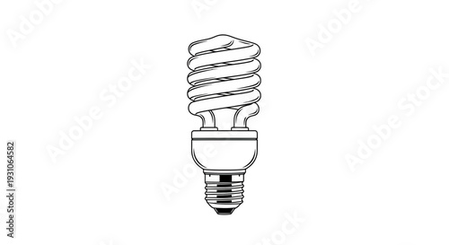 Compact Fluorescent Light Bulb Illustration - Energy Saving Technology