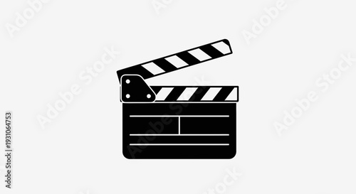 Classic Black and White Film Clapperboard Icon for Movie Production and Filmmaking