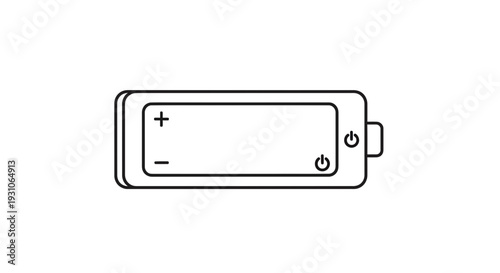 Battery Icon, Power Symbol, Energy Storage, Rechargeable Battery, Technology Concept