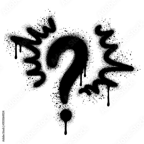 Spray Painted Graffiti question mark Sprayed isolated with a white background.Vector illustration.
