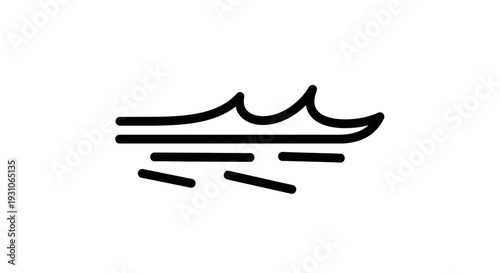Abstract representation of wind and waves, minimalist line art