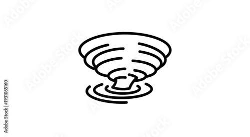 Abstract Tornado Icon, Swirling Vortex Symbol, Weather Phenomenon Illustration