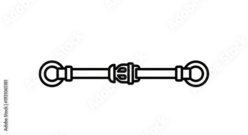 Adjustable Tie Rod End Connector with Eyelets and Clip - Mechanical Linkage Component