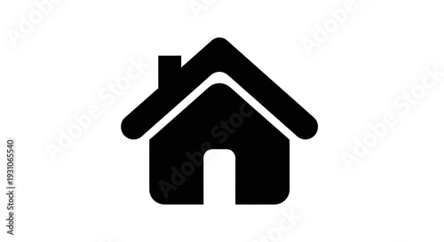 Simple Black House Icon on White Background - Home Symbol
