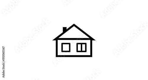 Simple House Icon Vector Illustration, Minimalist Home Symbol
