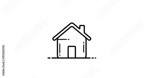 Simple House Icon Vector Illustration, Minimalist Home Symbol on White Background