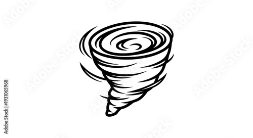 Tornado Swirl Icon, Twister Vortex Symbol, Weather Storm Illustration