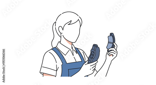 Woman holding cleaning supplies, preparing for household chores