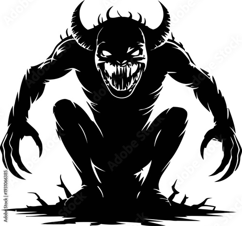 Metallic edged feather span and hooded robe stance, ominous afterlife warden avatar, dramatic branding illustration for apparel prints, album covers, bold shadow vector artwork