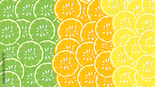 seamless citrus pattern, lemon slice isolated on white background, Freshness Orange Slice Frame, Fresh Orange Slice Illustration, orange vektor illustration, lime dan lemon vektor illustration.