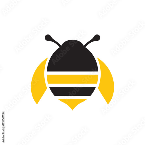 Abstract Yellow and Black Bee Shape