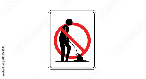 Prohibiting Public Urination Symbol Sign Displaying A Clear Message Of Civic Responsibility For