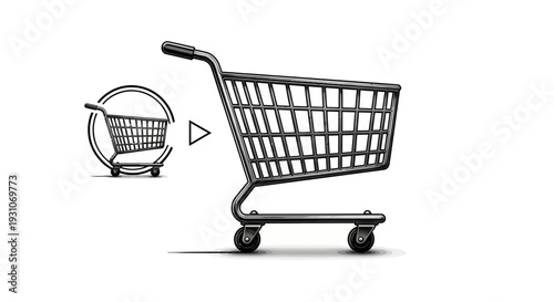 Illustrative representation of shopping cart scaling for robust e-commerce and retail expansion