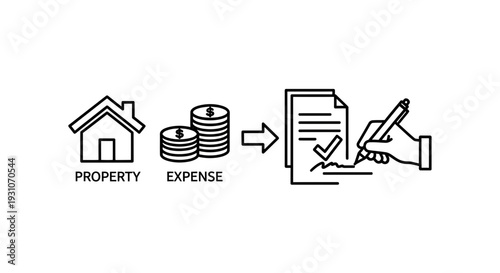 Visualizing real estate expenses leading to contractual agreement completion