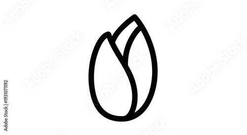 Clean graphic illustration of a natural growth symbol, embodying simplicity and organic form
