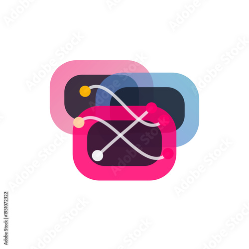 Abstract AI Edge Inference offline loop icon, dark gradient vector SVG