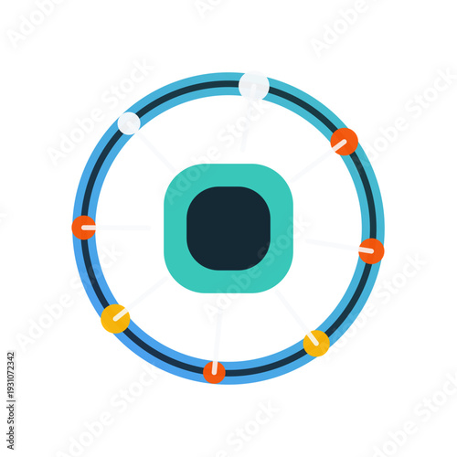 Abstract AI Multi Agent consensus field icon, dark gradient vector SVG