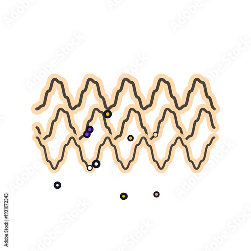 Abstract AI Multi Agent agent orbits icon, dark gradient vector SVG