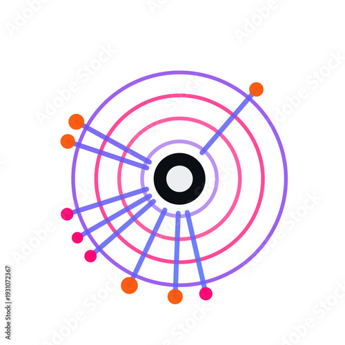 Abstract AI signal fusion icon, dark gradient SVG