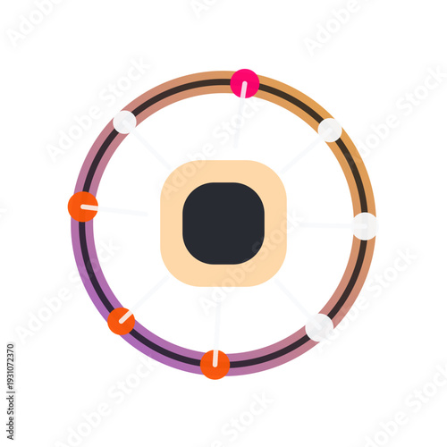 Abstract AI consent harmony icon, dark gradient SVG