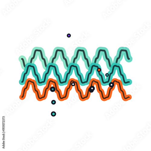 Abstract AI Responsible AI bias balance icon, dark gradient vector SVG