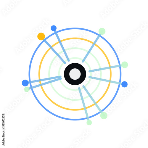 Abstract AI Responsible AI fairness arc icon, dark gradient vector SVG