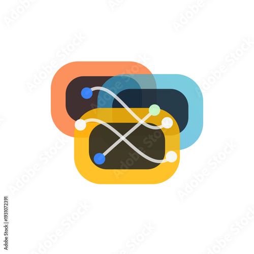 Abstract AI distribution stars icon, dark gradient SVG