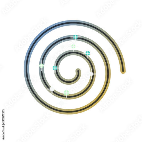 Abstract AI Data Streams packet orbits icon, dark gradient vector SVG