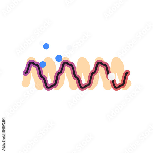 Abstract AI Data Streams sync cascade icon, dark gradient vector SVG