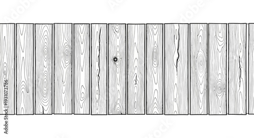 Wood Planks Line Art Texture Background Illustration