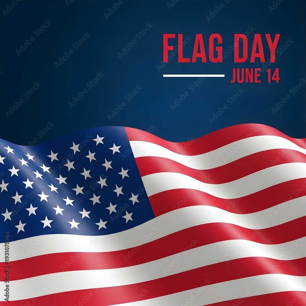 Fototapeta premium American Flag Day celebration on june 14th