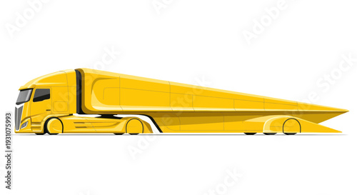 Futuristic Yellow Aerodynamic Truck Design
