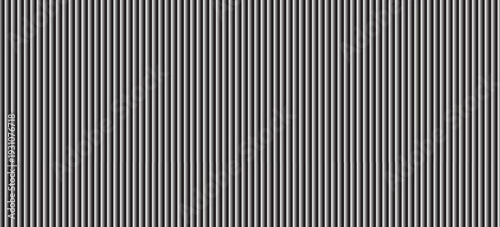 Narrow black-white vertical lines. Symmetric geometric ornament. Striped seamless pattern, abstract wallpaper. Digital paper for textile print, page fill. Vector