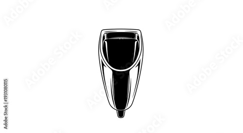 Monochromatic public restroom fixture illustration for hygiene concepts and architectural design