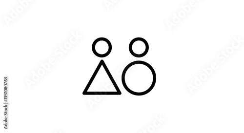 Clean graphic representing male and female gender distinctions or restroom signage with simple
