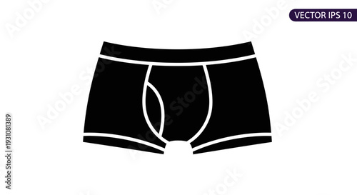 Minimalist black silhouette of men's essential undergarment for comfortable daily wear