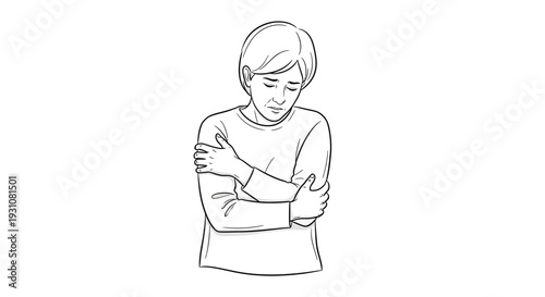 Vector illustration of a person experiencing profound discomfort and emotional distress