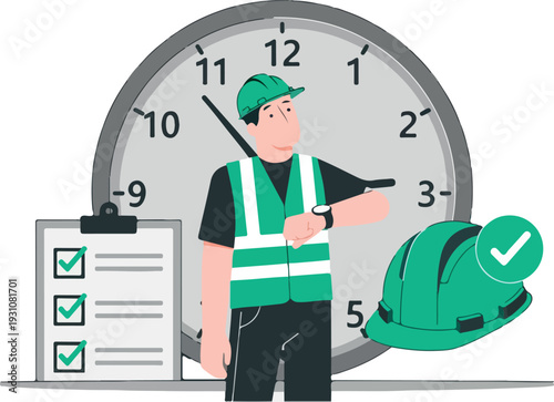 Workplace Efficiency Safety Compliance and Project Management Concept