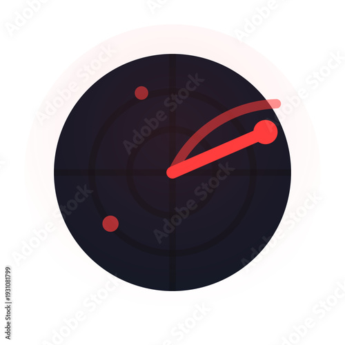 Neon Midnight Search radar sweep with dots Business Icon SVG Vector