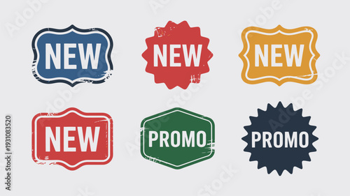 Distressed sticker labels new promotion promo