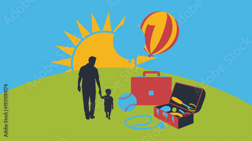 Father child walk aspirations future