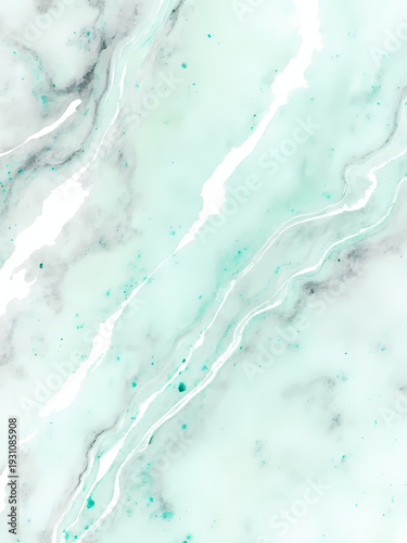 Swirling colors dance together in a mesmerizing display of green, mint, and white. The gentle movement of alcohol ink creates a serene and captivating artwork Generative AI