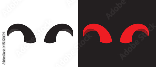 devil horn icon, animal horn icon, vector illustration.