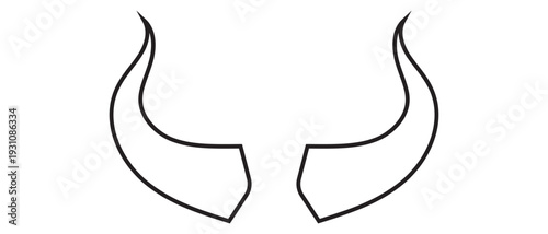 devil horn icon, animal horn icon, vector illustration.
