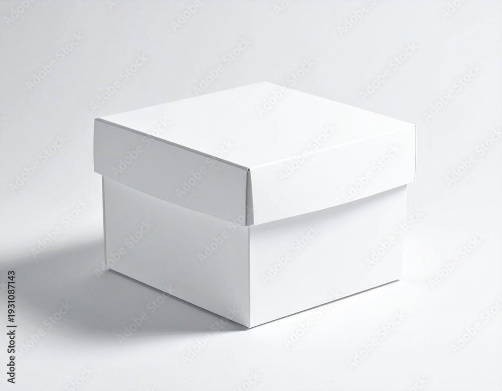 Fototapeta premium Minimal White Packaging Box Mockup with Soft Shadow